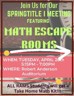 Math Escape Room flyer